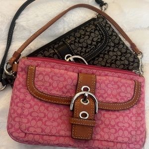 Pink & Black COACH wristlets